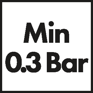 Minimum 0.3 Bar Operating Pressure